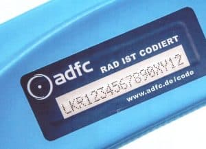 Read more about the article ADFC-Codieraktion gegen Fahrraddiebstahl am 8. April und an weiteren Terminen